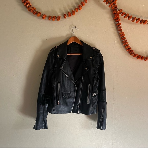 Blank NYC Black Leather Motorcycle Jacket - Picture 1 of 4